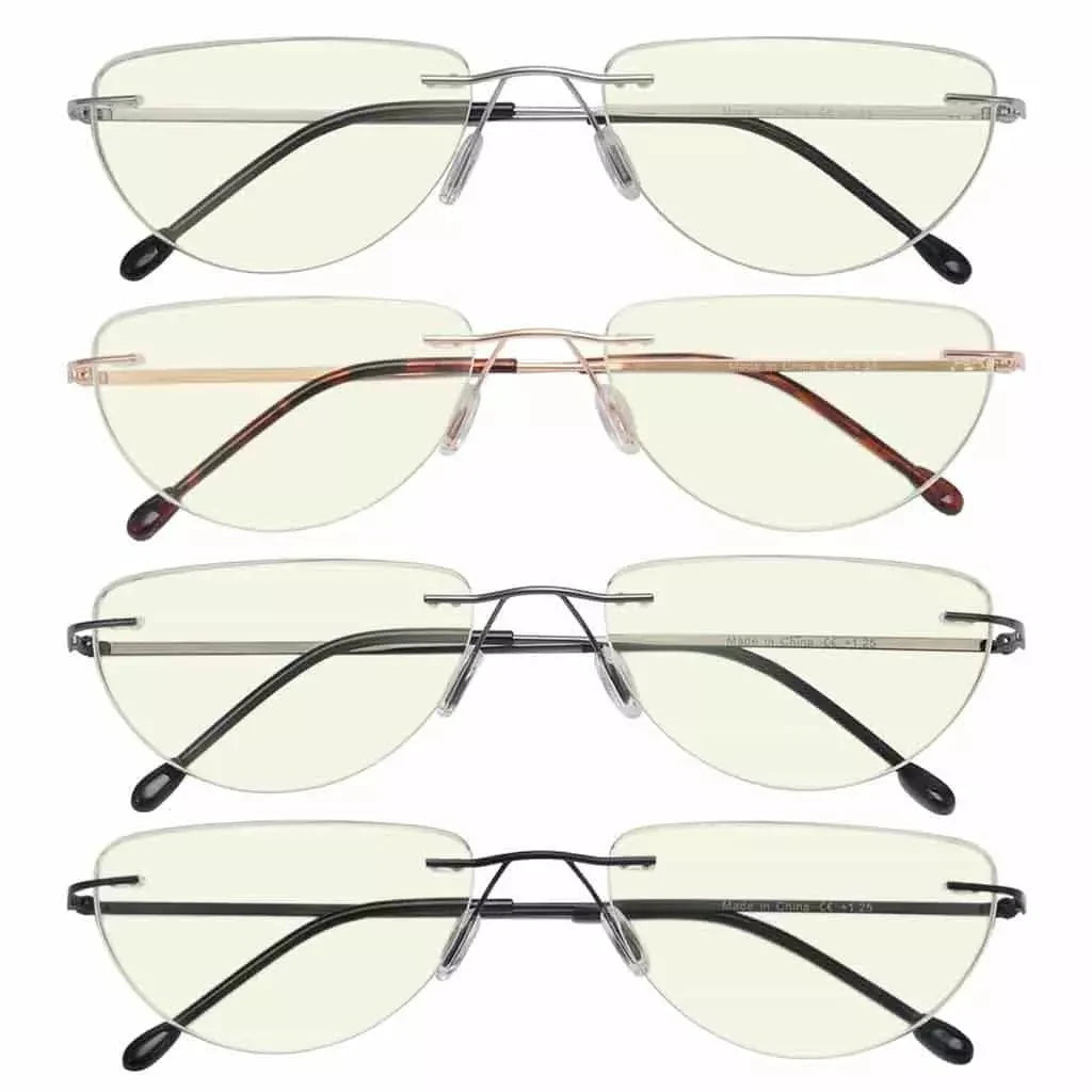 4 Pack Half Moon Blue Light Filter Reading Glasses UVRL2