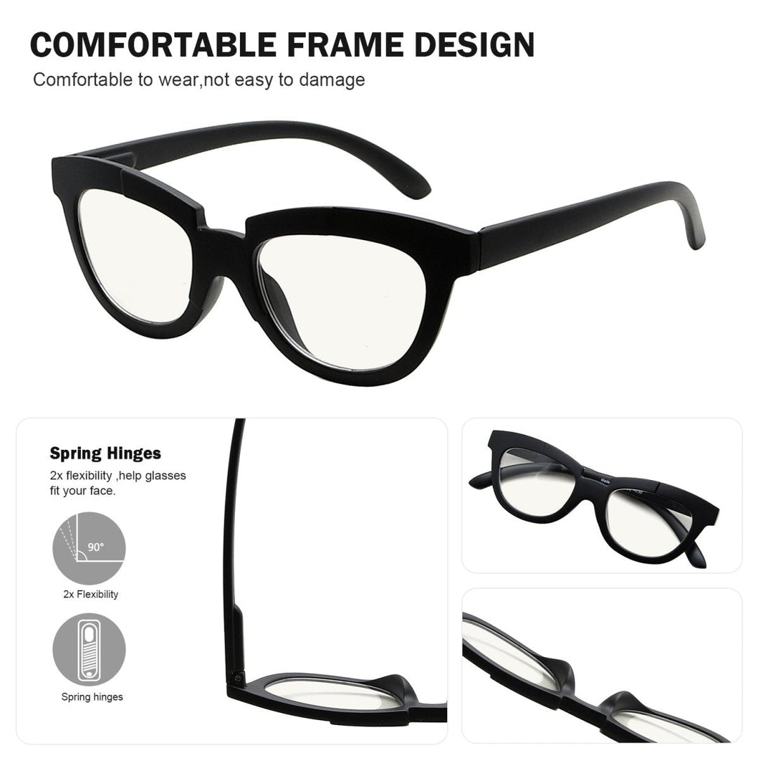 4 Pack Cat Eye Multifocus Reading Glasses