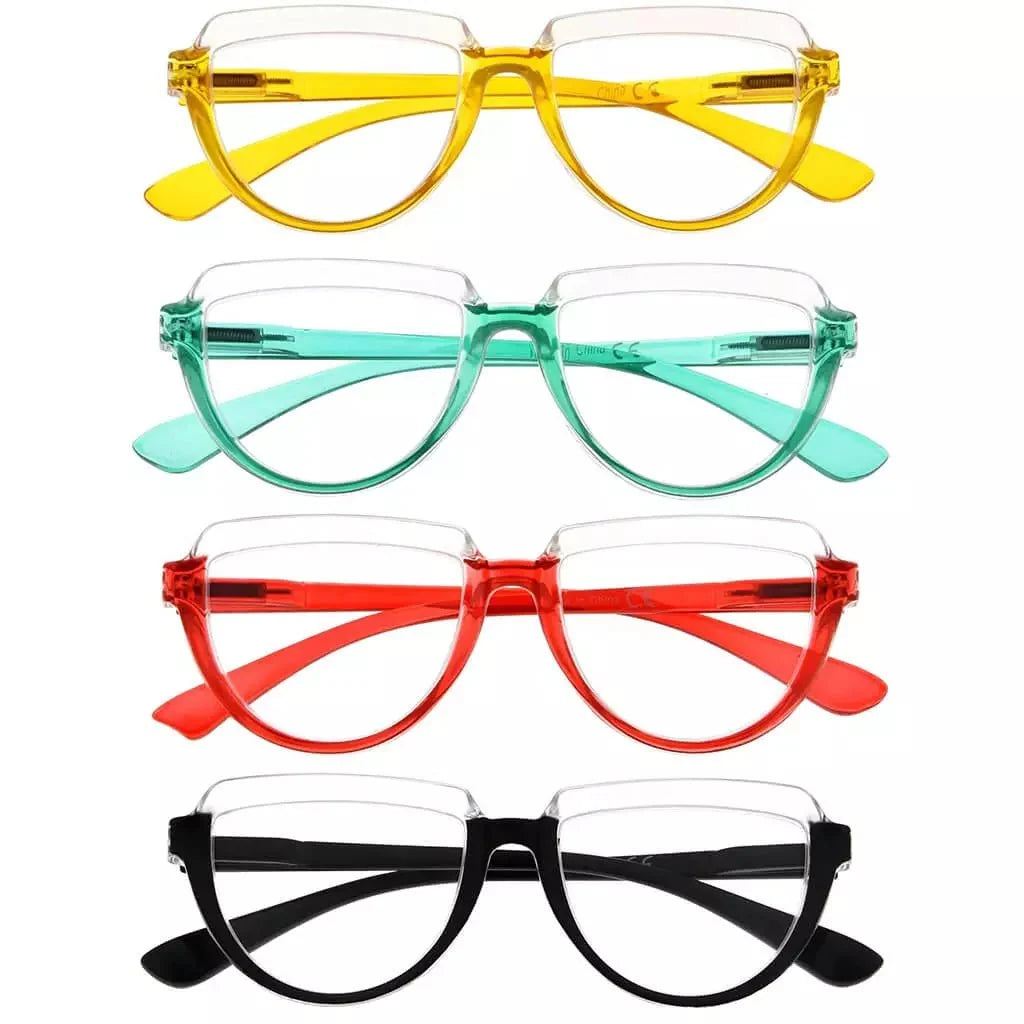 4 Pack Half Moon Reading Glasses Readers R2006