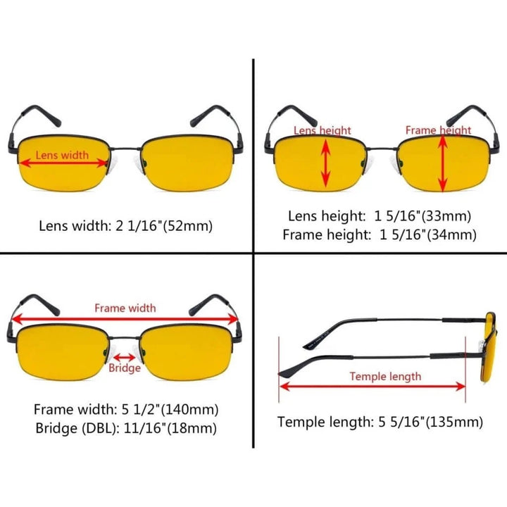 4 Pack Half-rim Blue Light Blocking Reading Glasses HP1704
