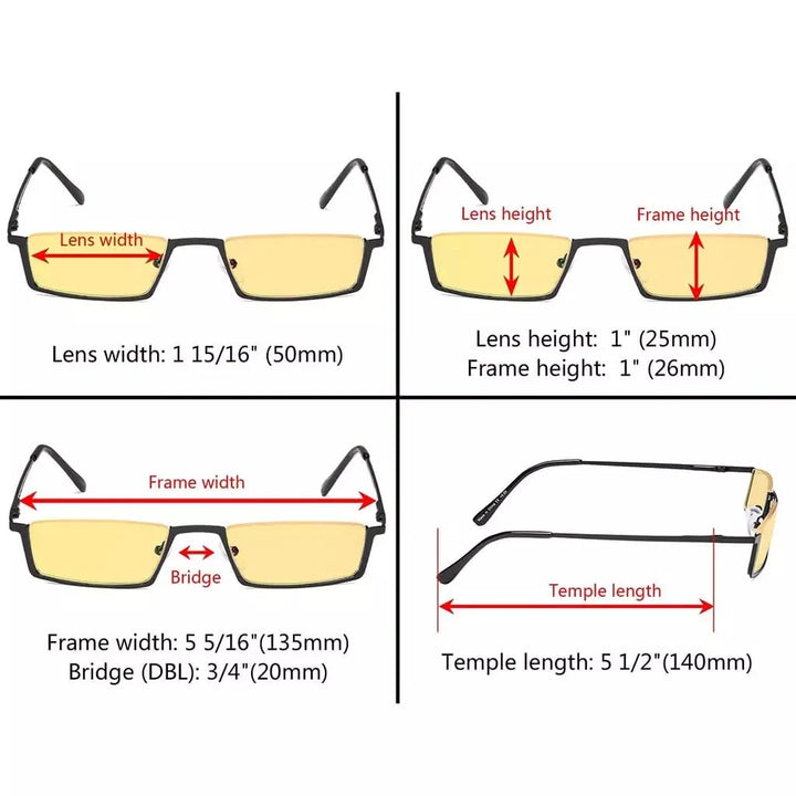 4 Pack Half-Rim Blue Light Blocking Reading Glasses HPCG1613