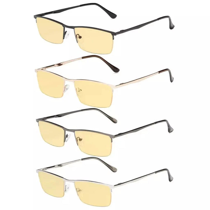 4 Pack Half-rim Blue Light Blocking Reading Glasses HPCG1614