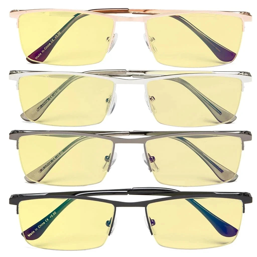 4 Pack Half-Rim Blue Light Blocking Reading Glasses TMCG1614