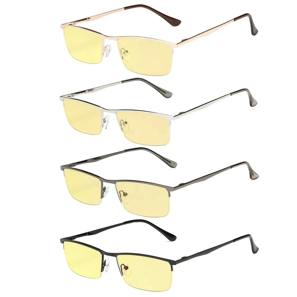 4 Pack Half-Rim Blue Light Blocking Reading Glasses TMCG1614