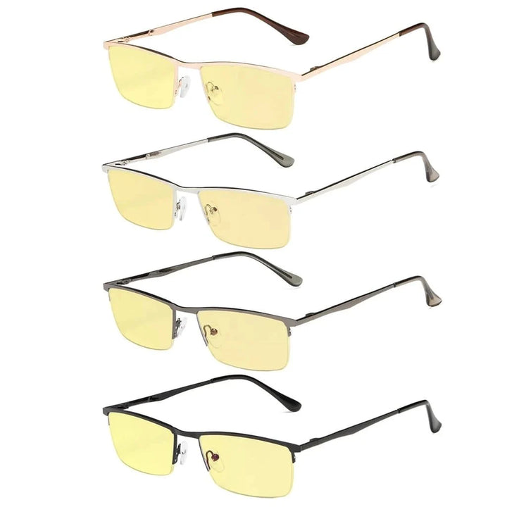 4 Pack Half-Rim Blue Light Blocking Reading Glasses TMCG1614