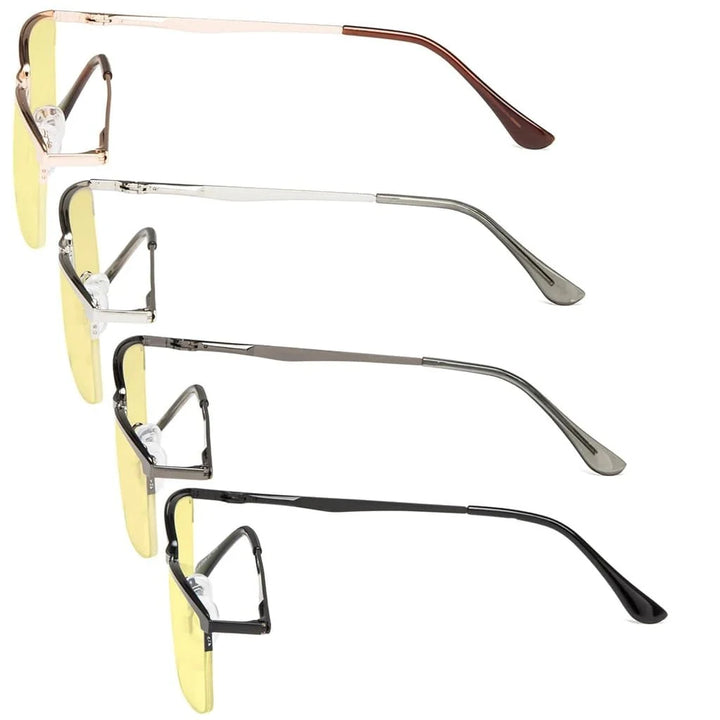 4 Pack Half-Rim Blue Light Blocking Reading Glasses TMCG1614