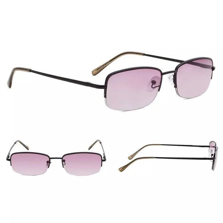 4 Pack Half-rim Metal Reading Glasses Include Sunglasses 3-R15015