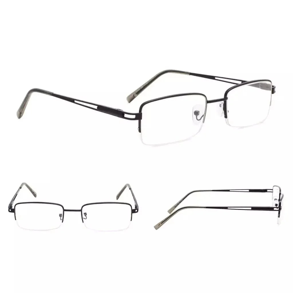 4 Pack Half-rim Metal Reading Glasses with Reading Sunglasses R15014
