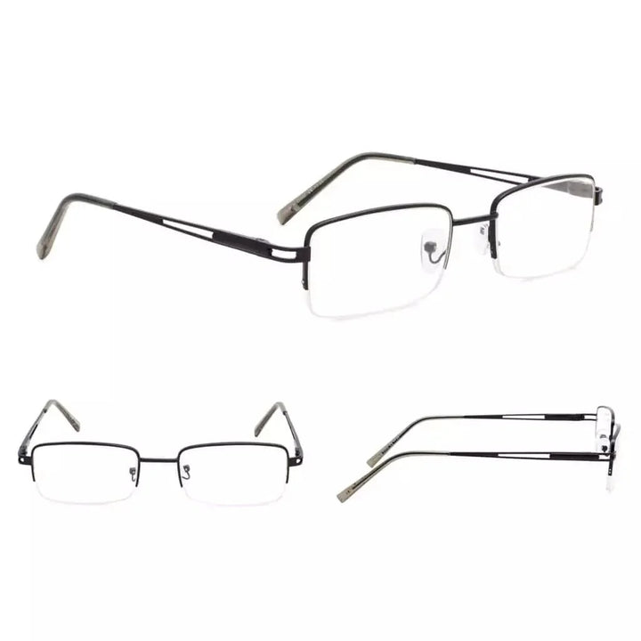 4 Pack Half-rim Metal Reading Glasses with Reading Sunglasses R15014