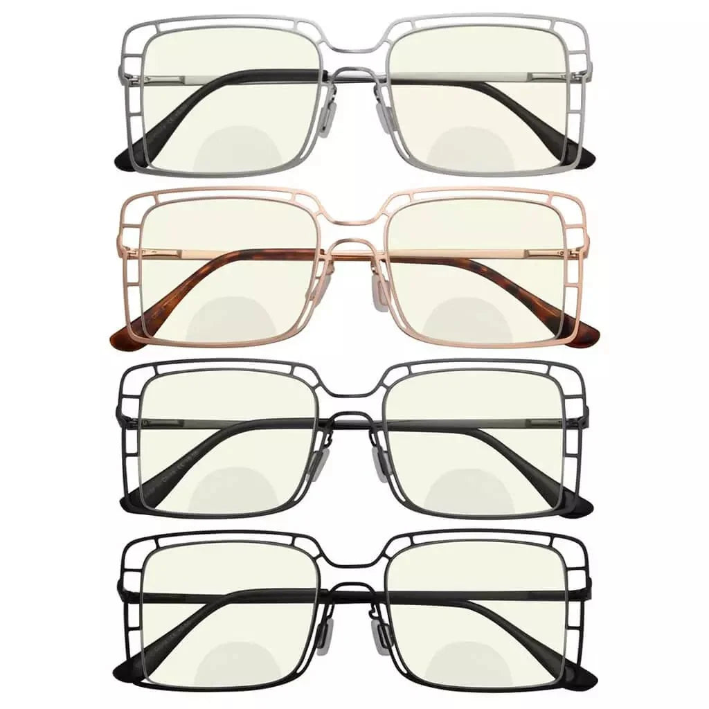 4 Pack Hollow Blue Light Filter Bifocal Readers BR2301UV