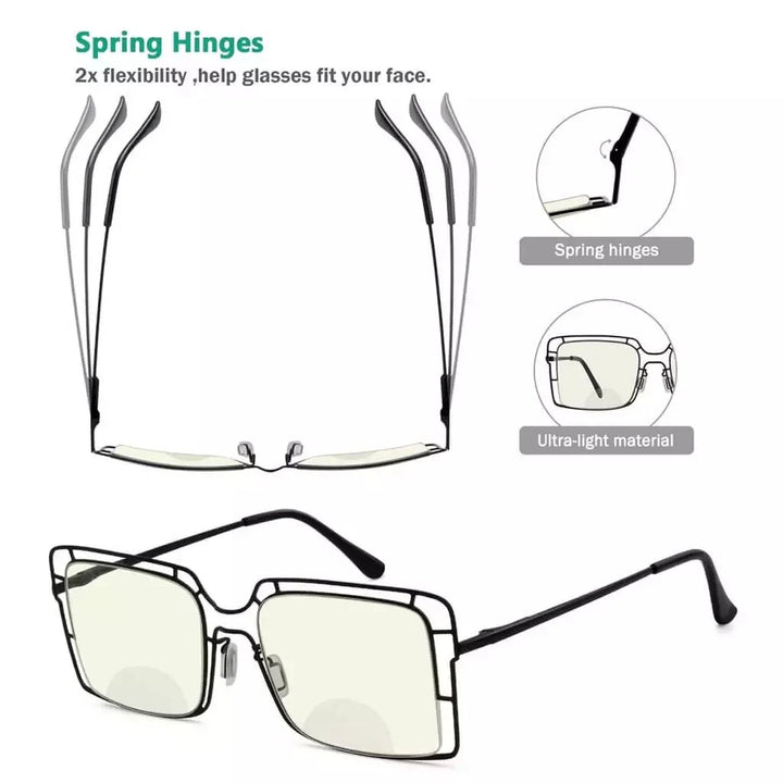 4 Pack Hollow Blue Light Filter Bifocal Readers BR2301UV