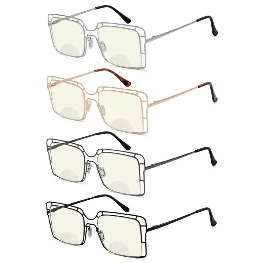 4 Pack Hollow Blue Light Filter Bifocal Readers BR2301UV