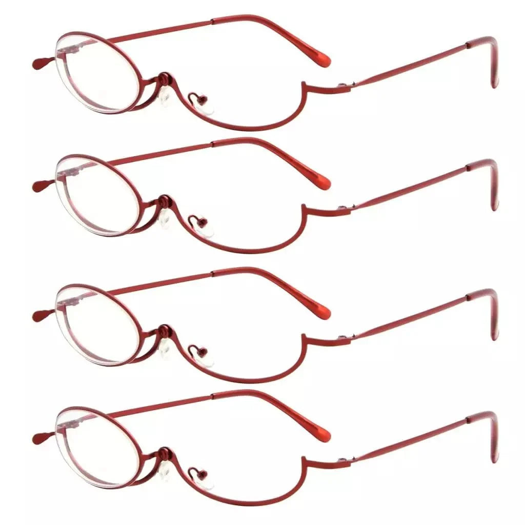 4 Pack Ladies Makeup Readers Magnifying Flip Down R1607