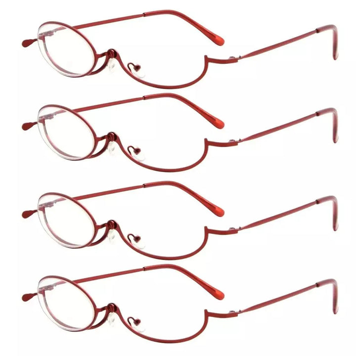 4 Pack Ladies Makeup Readers Magnifying Flip Down R1607