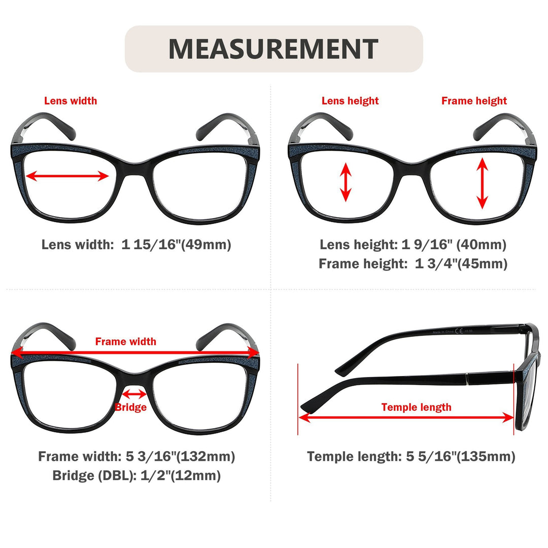 4 Pack Stylish Cat-eye Chic Colorful Reading Glasses R2030
