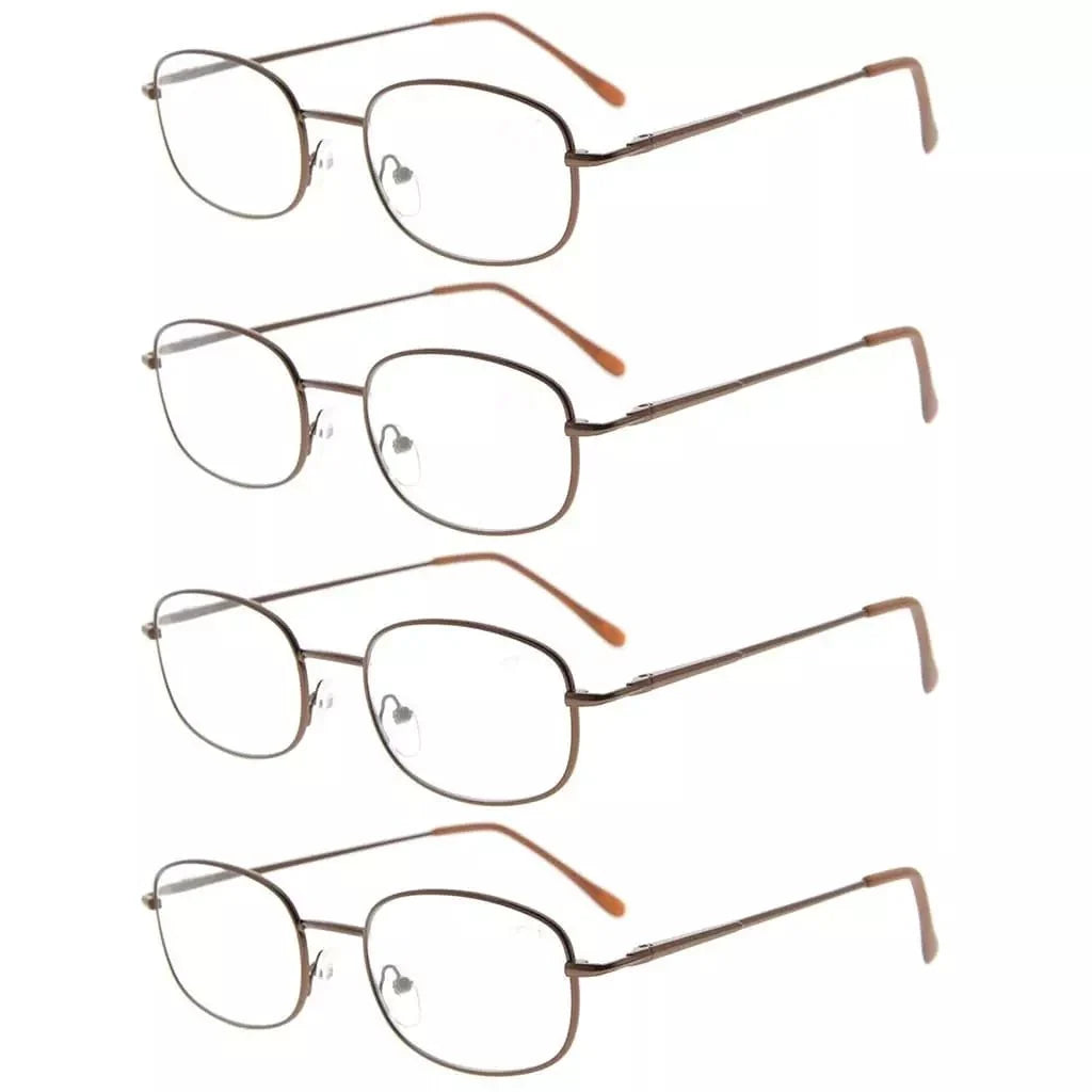 4 Pack Lightweight Metal Frame Reading Glasses R3232