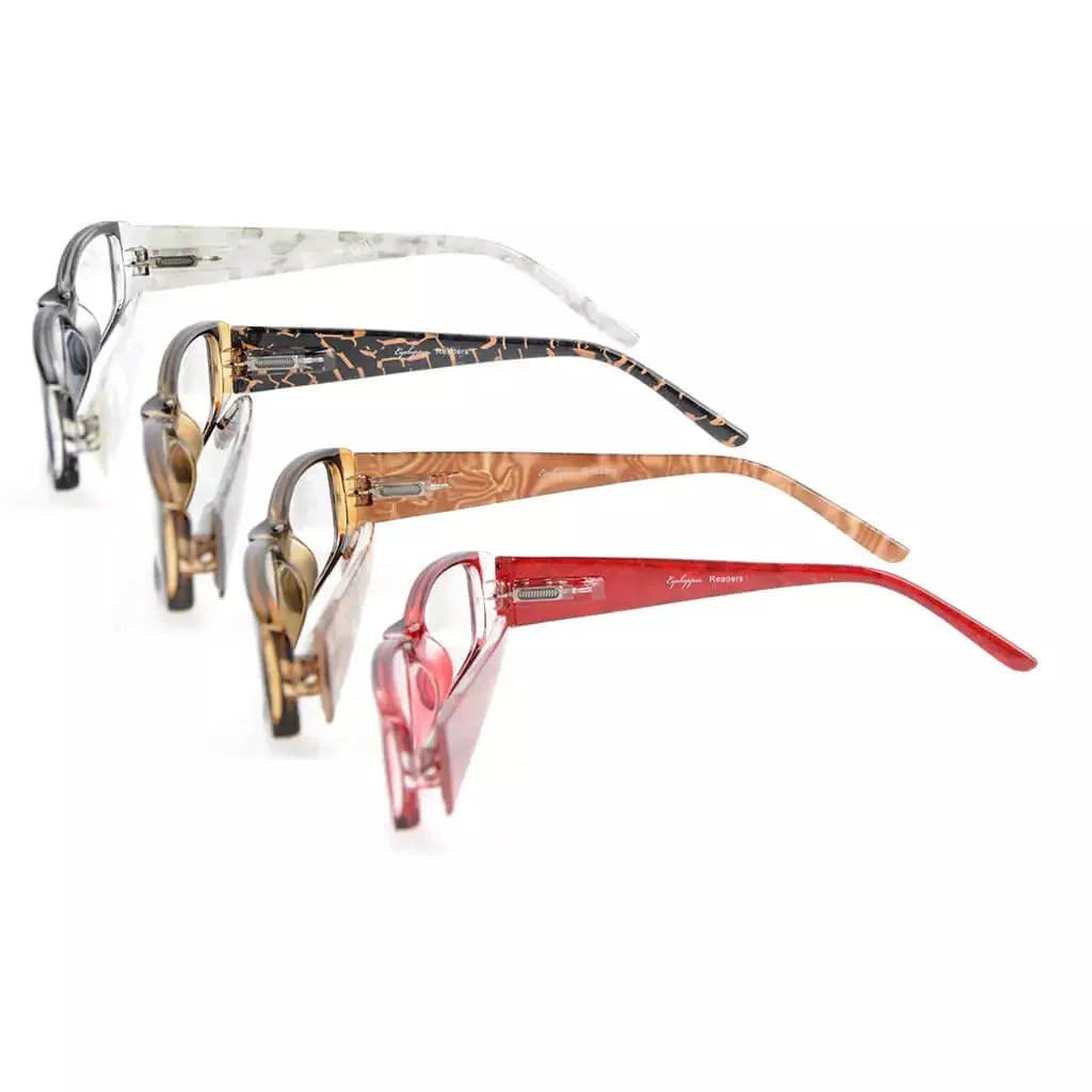 4 Pack Marble Pattern Arms Reading Glasses R006-C6-C9