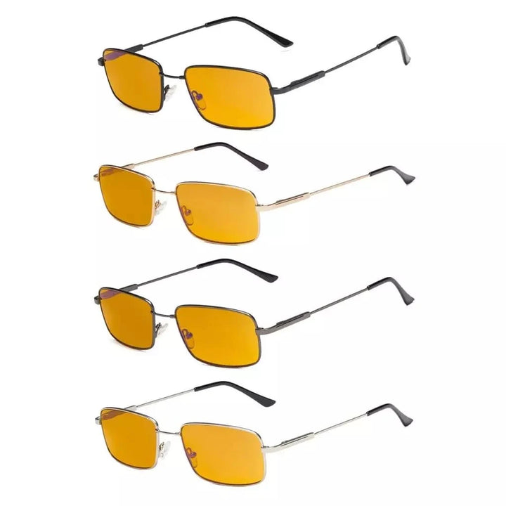 4 Pack Memory Metal Blue Light Blocking Readers DS1701