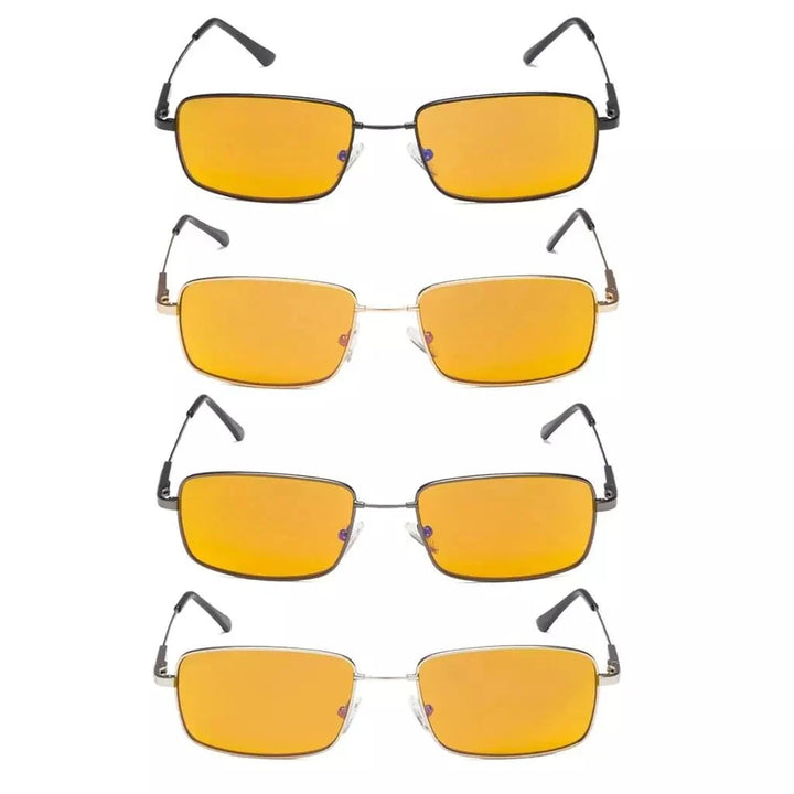 4 Pack Memory Metal Blue Light Blocking Readers DS1701