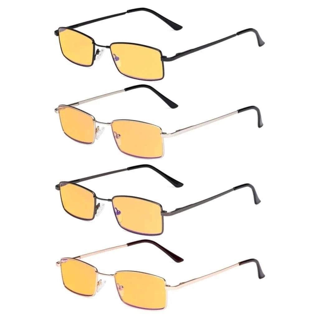 4 Pack Metal Blue Light Blocking Reading Glasses HP1709