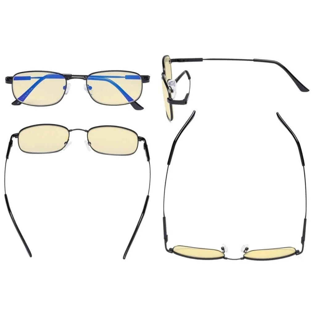 4 Pack Metal Blue Light Blocking Reading Glasses TMCG1703