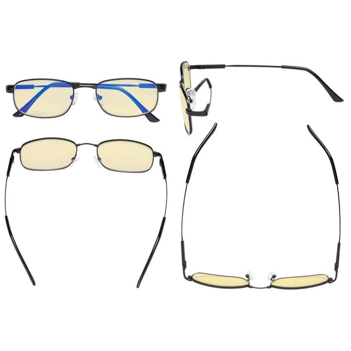 4 Pack Metal Blue Light Blocking Reading Glasses TMCG1703
