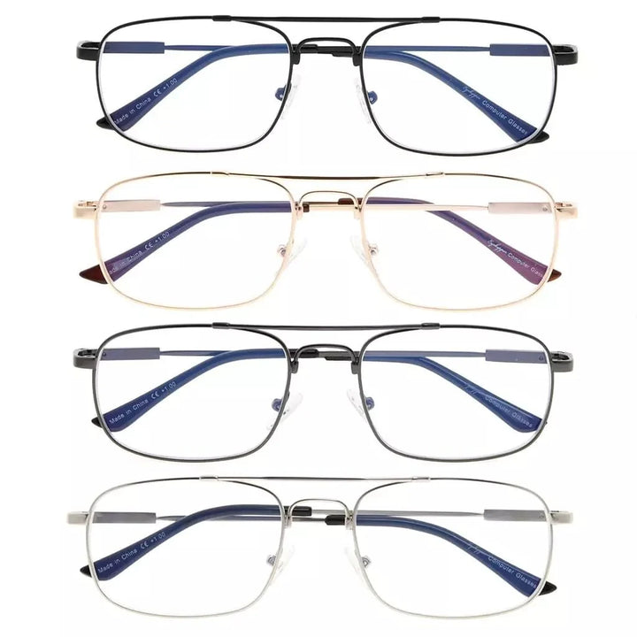 4 Pack Metal Frame Blue Light Filter Reading Glasses CG1705