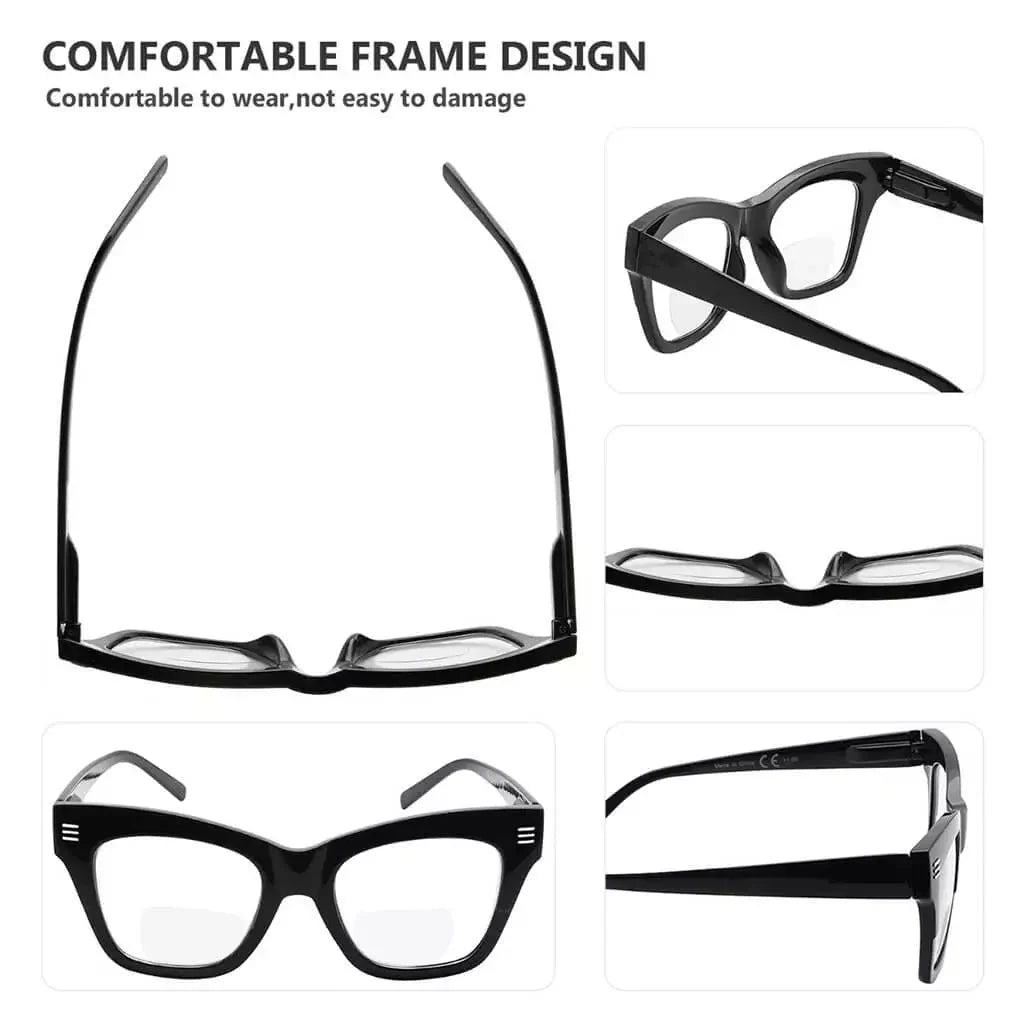 4 Pack Modern Bifocal Reading Glasses Thick Frame Readers BR2111