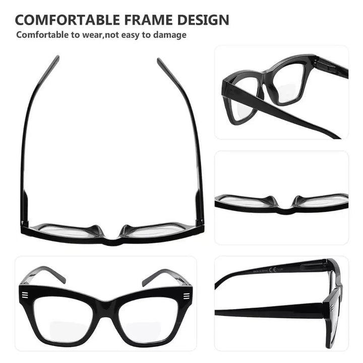 4 Pack Modern Bifocal Reading Glasses Thick Frame Readers BR2111