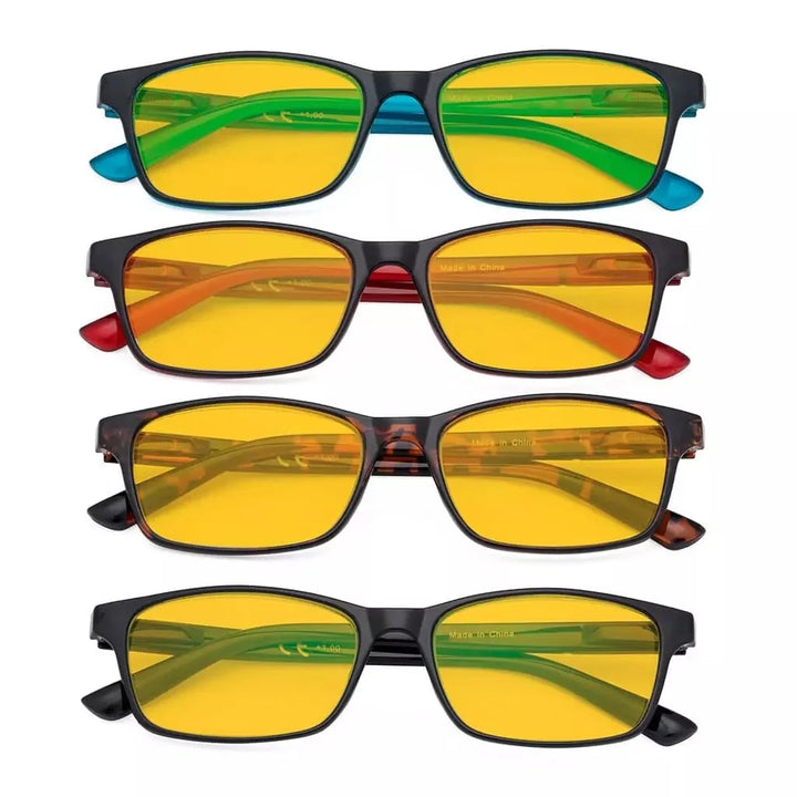 4 Pack Modern Blue Light Blocking Reading Glasses HPE19042