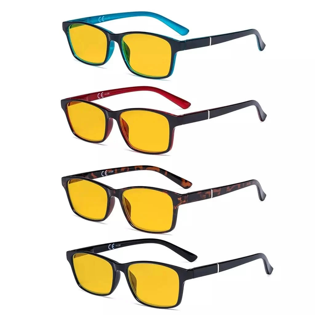 4 Pack Modern Blue Light Blocking Reading Glasses HPE19042