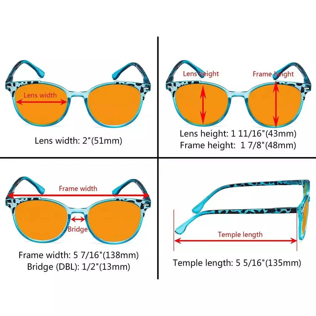 4 Pack Modern Round Blue Light Blocking Readers DS9002D