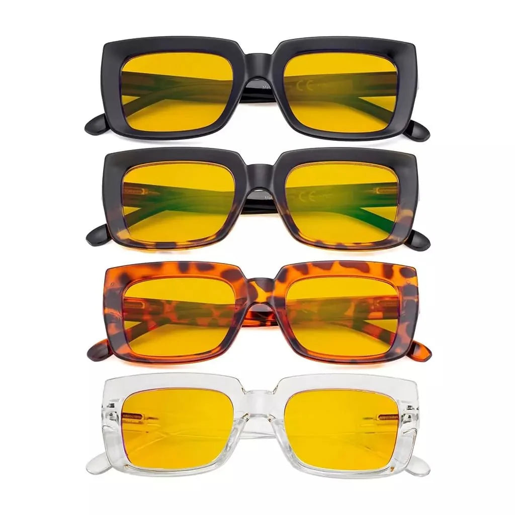 4 Pack Modern Thicker Frame Blue Light Blocking Readers HP9107
