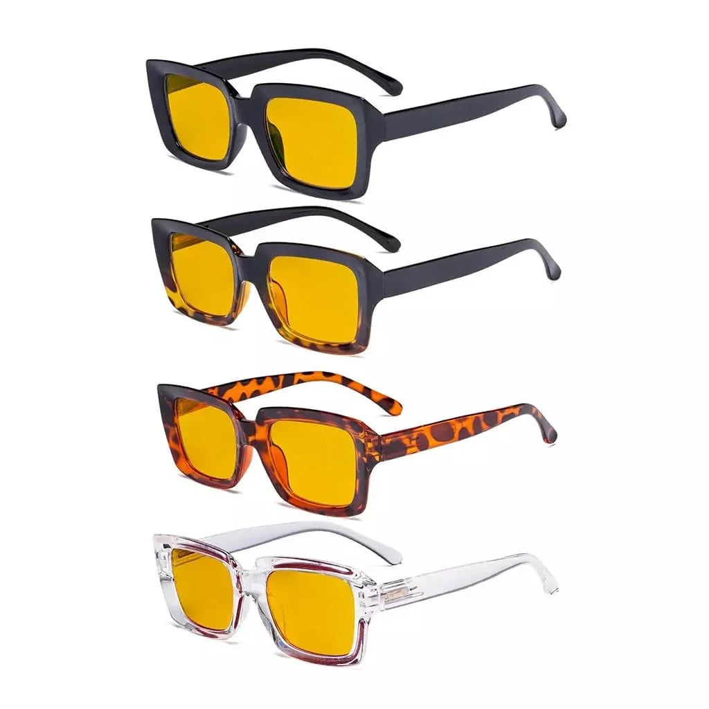 4 Pack Modern Thicker Frame Blue Light Blocking Readers HP9107