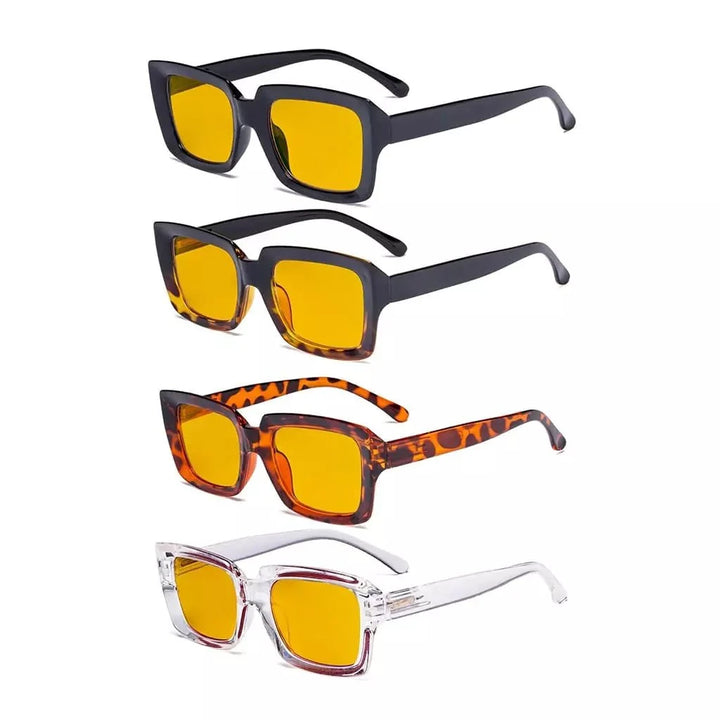 4 Pack Modern Thicker Frame Blue Light Blocking Readers HP9107