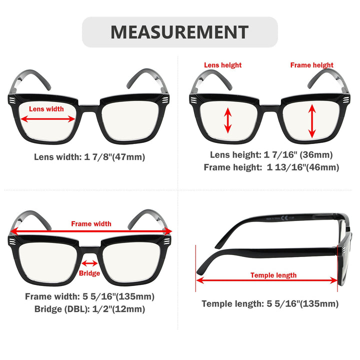 4 Pack Rectangle Progressive Multifocal Readers