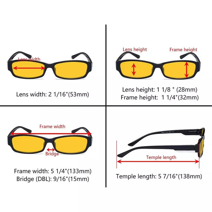 4 Pack Narrow Blue Light Blocking Reading Glasses HP9105