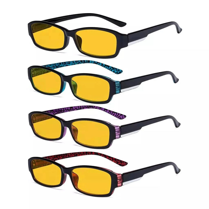 4 Pack Narrow Blue Light Blocking Reading Glasses HP9105