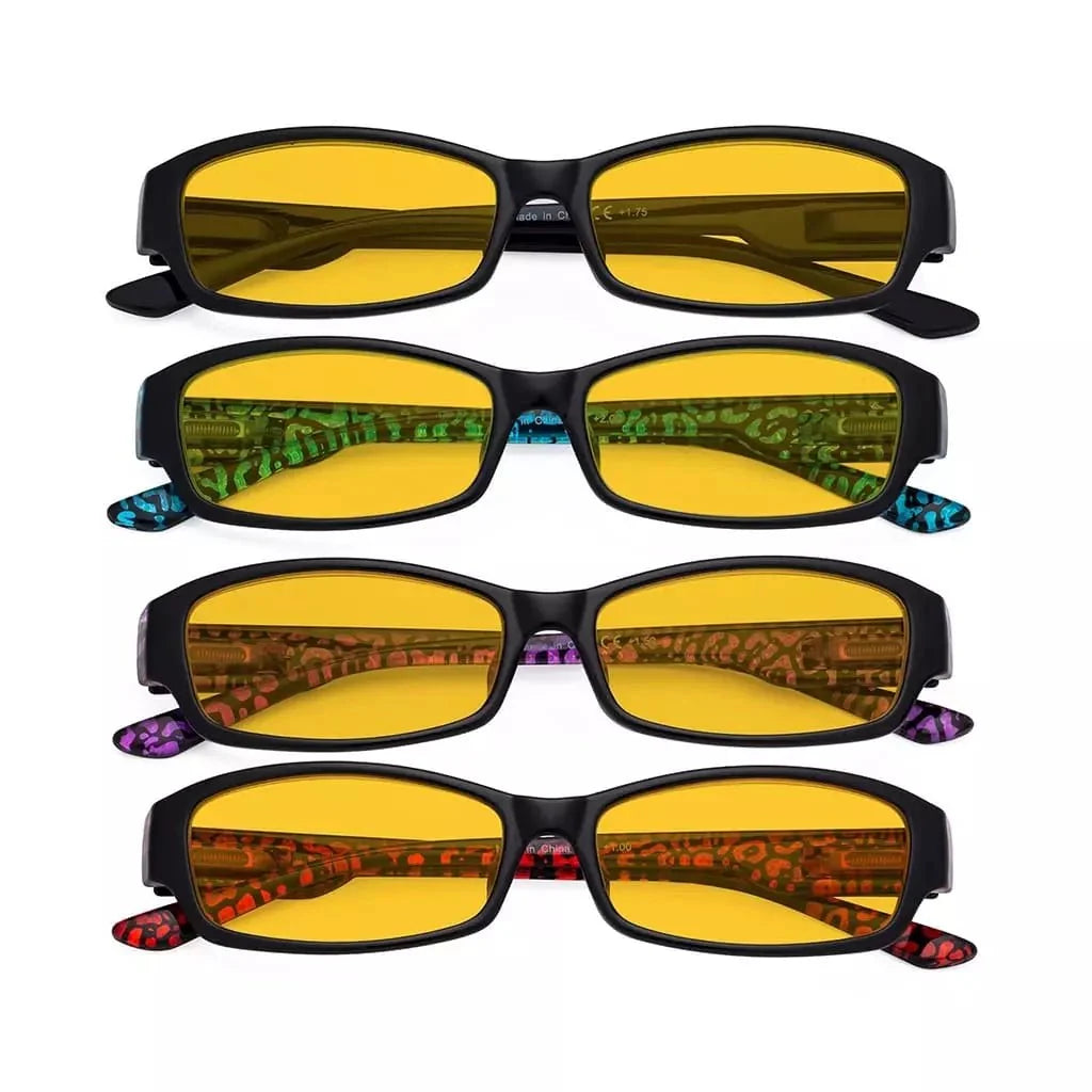4 Pack Narrow Blue Light Blocking Reading Glasses HP9105