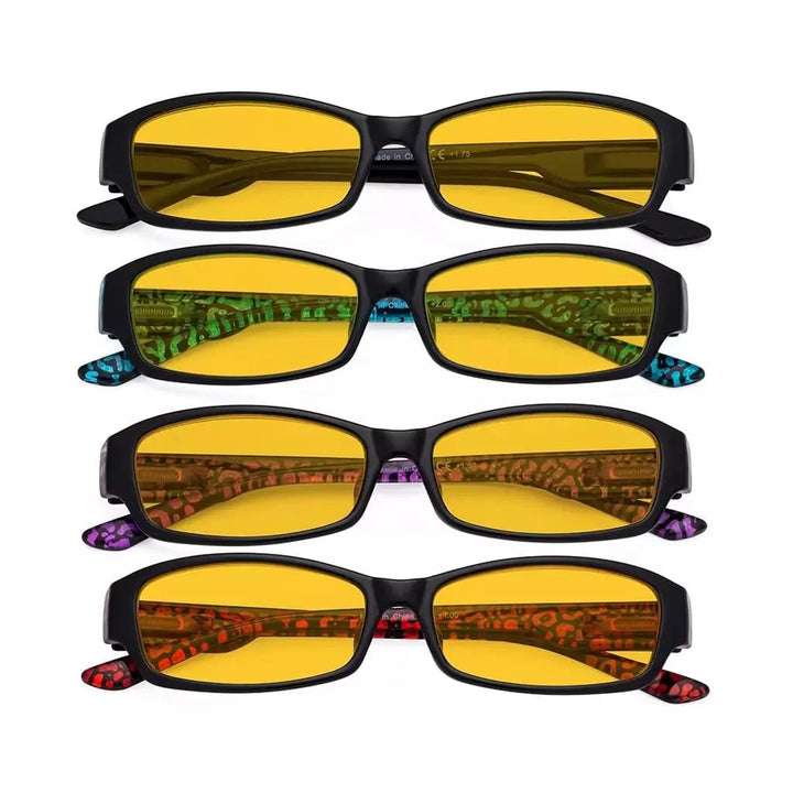 4 Pack Narrow Blue Light Blocking Reading Glasses HP9105
