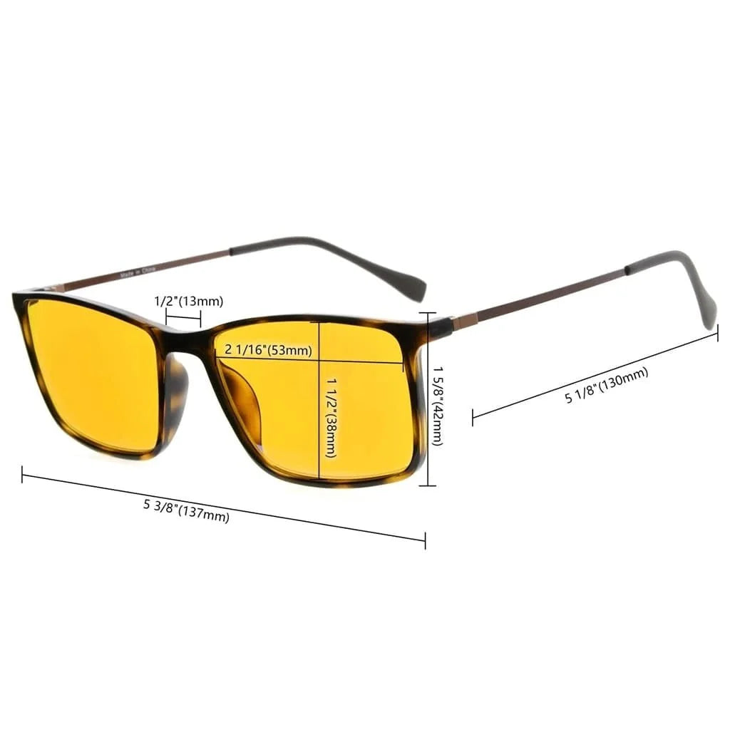 4 Pack Orange Lens Rectangle Blue Light Blocking Reading Glasses DSDT1783