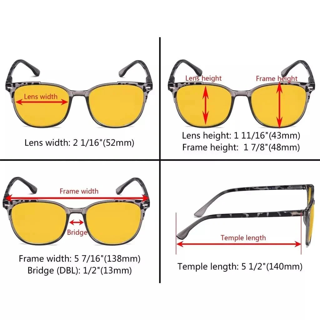 4 Pack Oval Blue Light Blocking Reading Glasses HP9001D