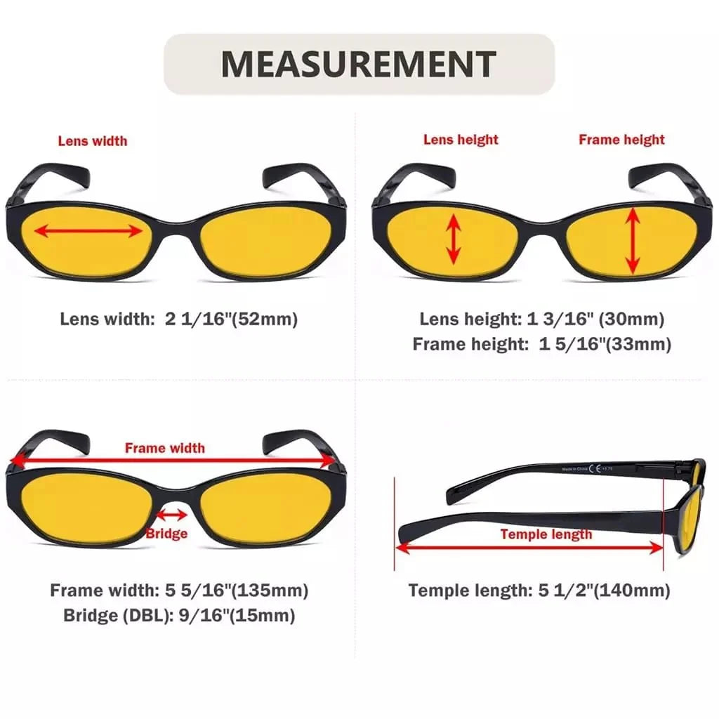 4 Pack Oval Blue Light Blocking Reading Glasses HP9101