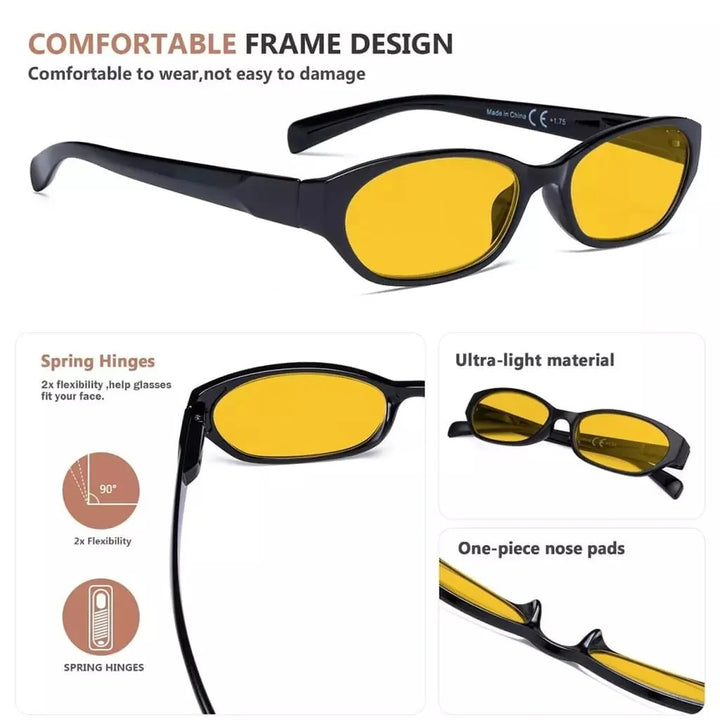 4 Pack Oval Blue Light Blocking Reading Glasses HP9101