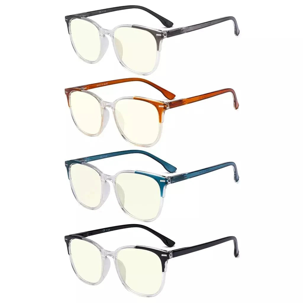 4 Pack Oval Blue Light Filter Reading Glasses UVR9001C