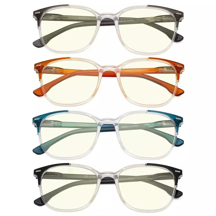 4 Pack Oval Blue Light Filter Reading Glasses UVR9001C
