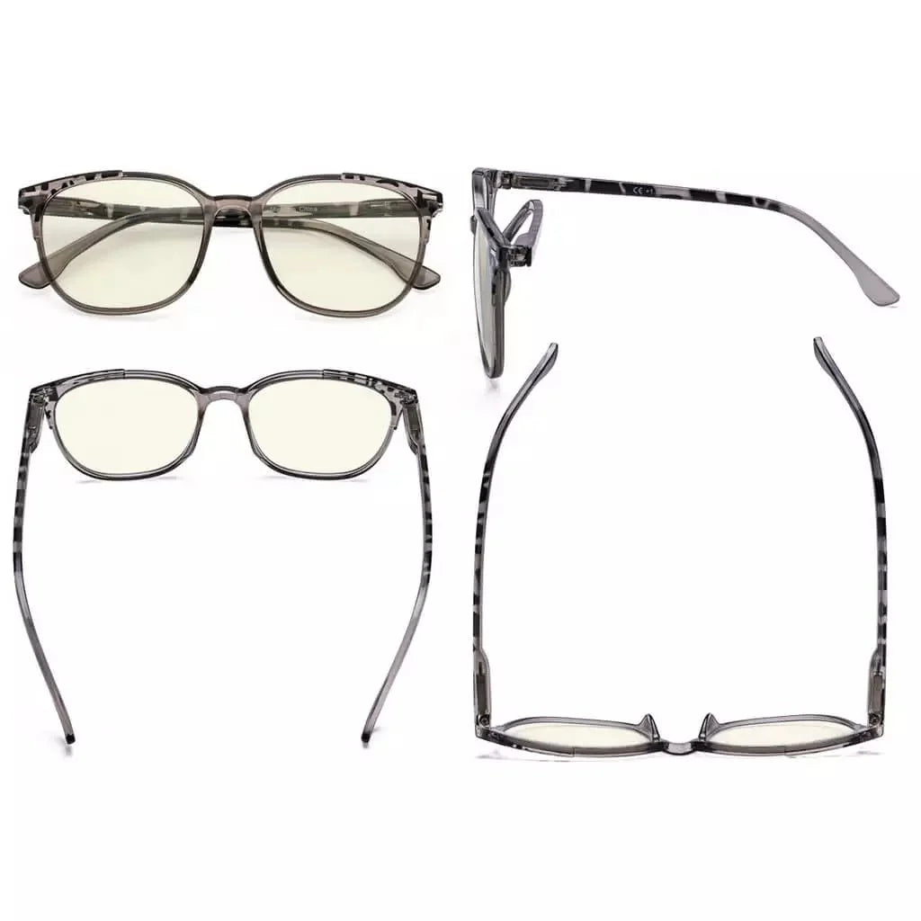 4 Pack Oval Blue Light Filter Reading Glasses UVR9001D