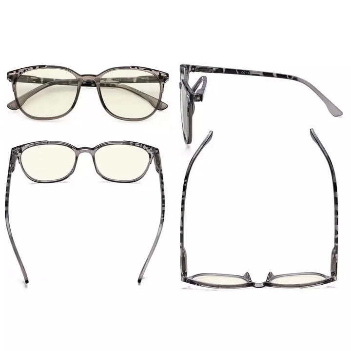 4 Pack Oval Blue Light Filter Reading Glasses UVR9001D