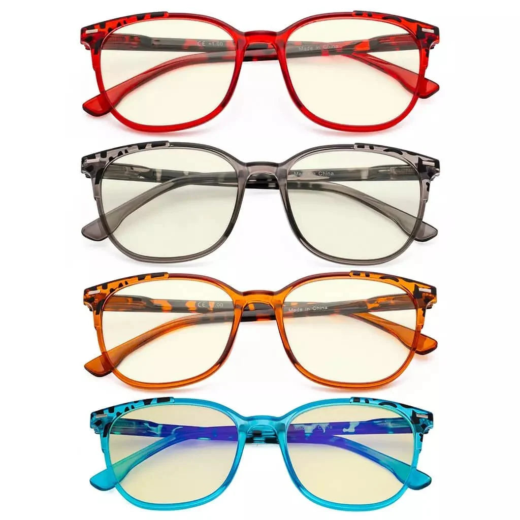 4 Pack Oval Blue Light Filter Reading Glasses UVR9001D