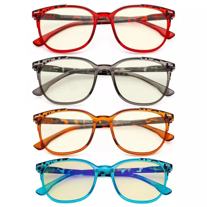 4 Pack Oval Blue Light Filter Reading Glasses UVR9001D